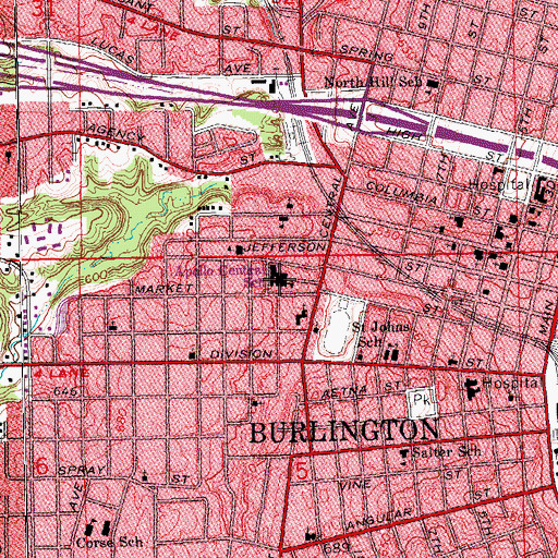 Topographic Map of Apollo Central School, IA