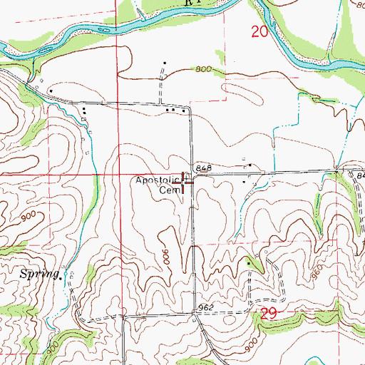 Topographic Map of Apostolic Cemetery, IA