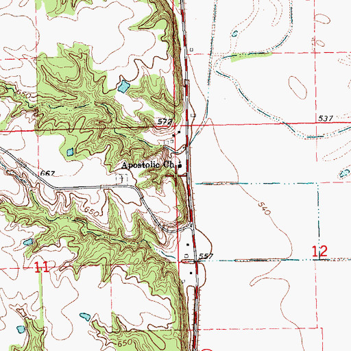Topographic Map of Apostolic Church, IA