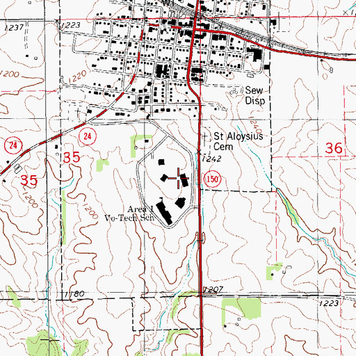 Topographic Map of Northeast Iowa Community College - Calmar Campus, IA
