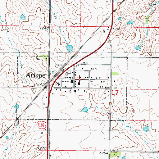 Topographic Map of Arispe, IA