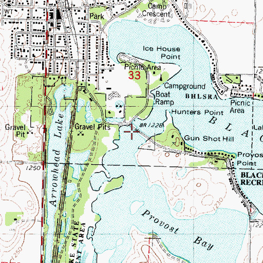 Topographic Map of Arrowhead Lake, IA