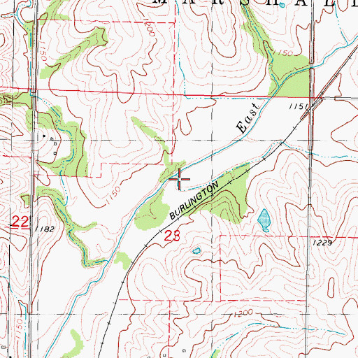 Topographic Map of Ash Branch, IA