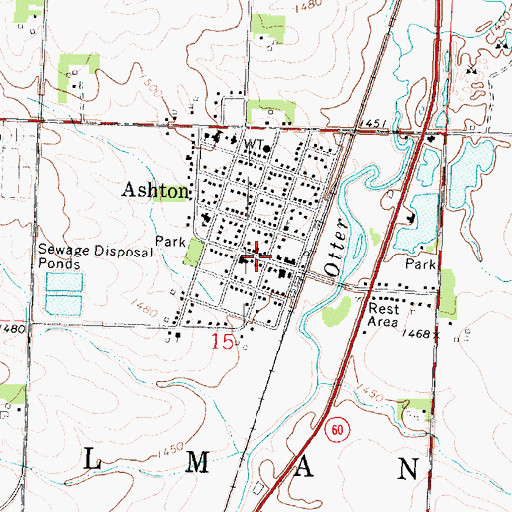 Topographic Map of Ashton, IA