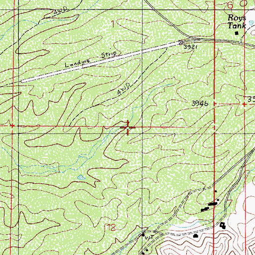 Topographic Map of Biosphere Two Landing Field (historical), AZ