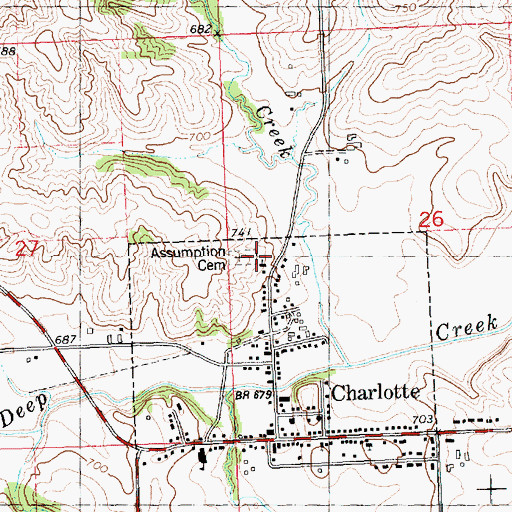Topographic Map of Assumption Church School, IA