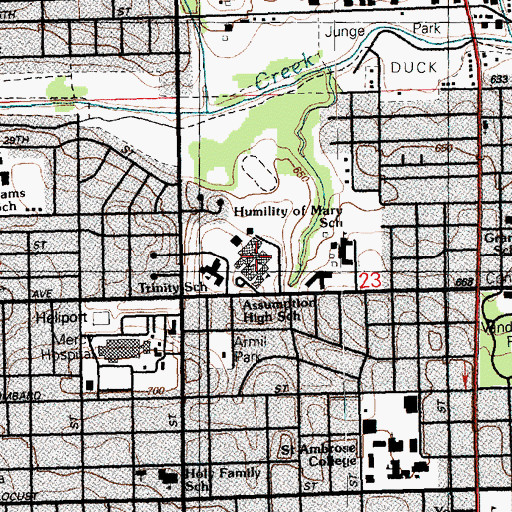 Topographic Map of Assumption High School, IA