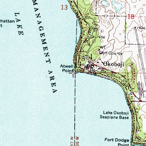 Topographic Map of Atwell Point, IA