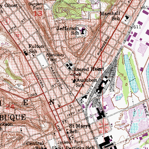 Topographic Map of Audubon Elementary School, IA