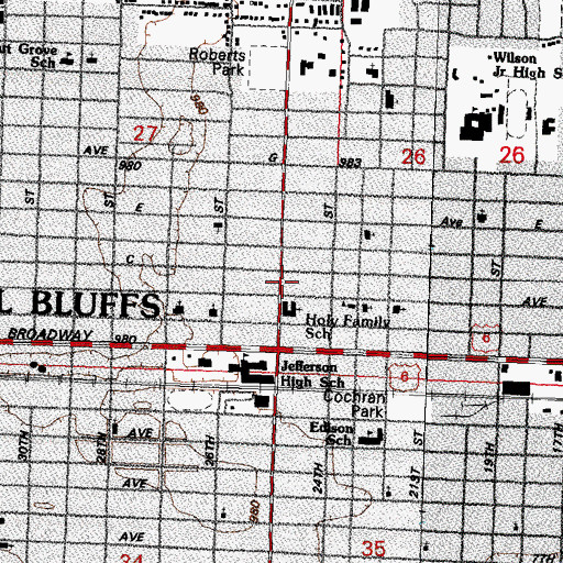 Topographic Map of Avenue B School, IA