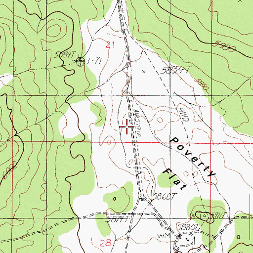 Topographic Map of Sandhill Ranch Airport, AZ