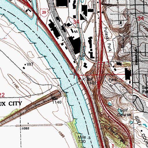 Topographic Map of Bacon Creek, IA