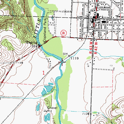 Topographic Map of Bacon Creek, IA