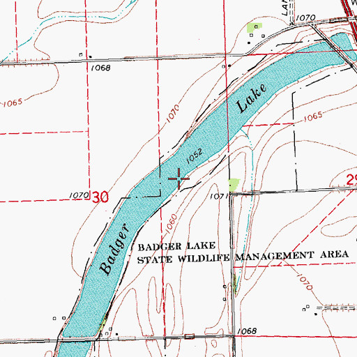 Topographic Map of Badger Lake, IA