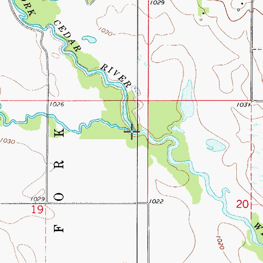 Topographic Map of Bailey Creek, IA