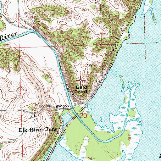 Topographic Map of Bald Point, IA