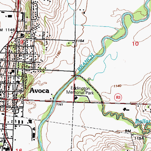 Topographic Map of Ballard Creek, IA