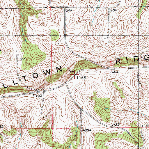 Topographic Map of Balltown Ridge, IA