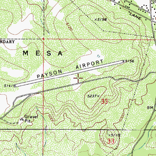 Topographic Map of Payson Airport, AZ