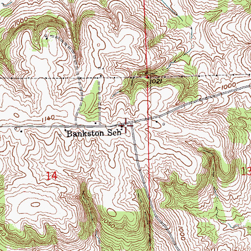 Topographic Map of Bankston School, IA