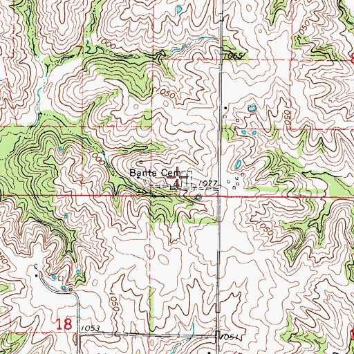 Topographic Map of Banta Cemetery, IA
