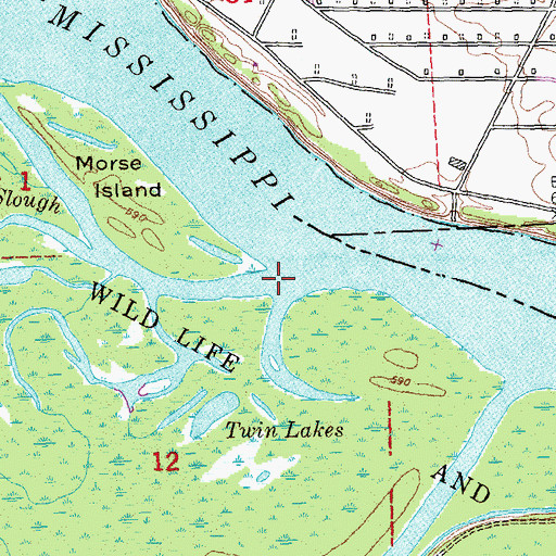 Topographic Map of Bar Slough, IA