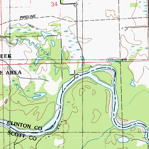 Topographic Map of Barber Creek, IA