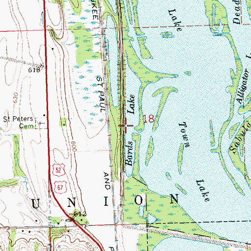 Topographic Map of Bards Lake, IA