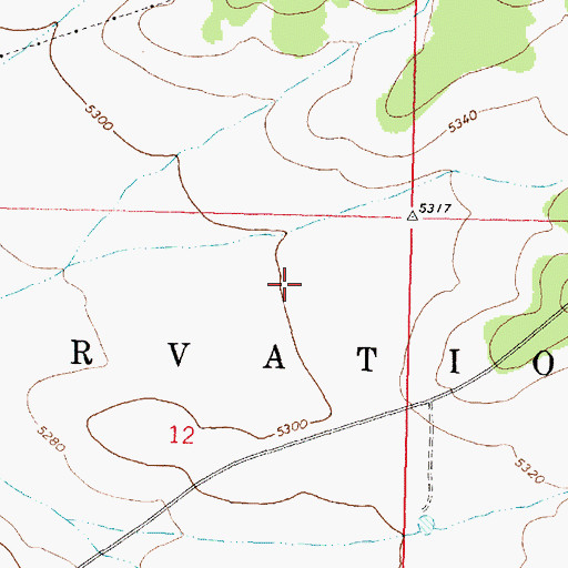 Topographic Map of Hualapai Airport, AZ