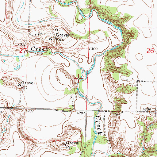 Topographic Map of Barry Creek, IA