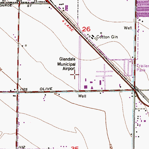 Topographic Map of Sunstate-Glendale Helistop, AZ
