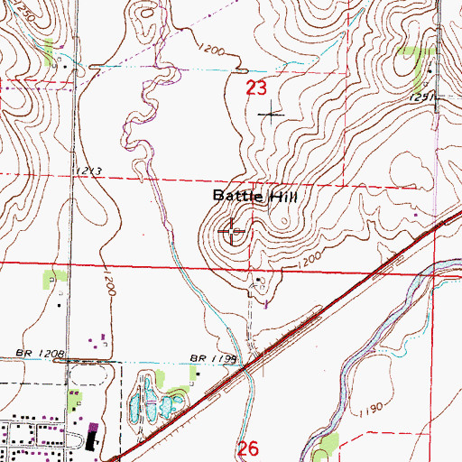 Topographic Map of Battle Hill, IA