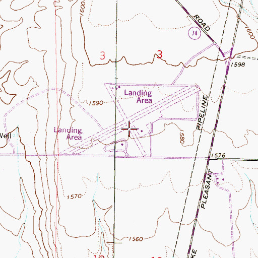 Topographic Map of Pleasant Valley Airport, AZ