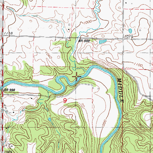Topographic Map of Bay Branch, IA
