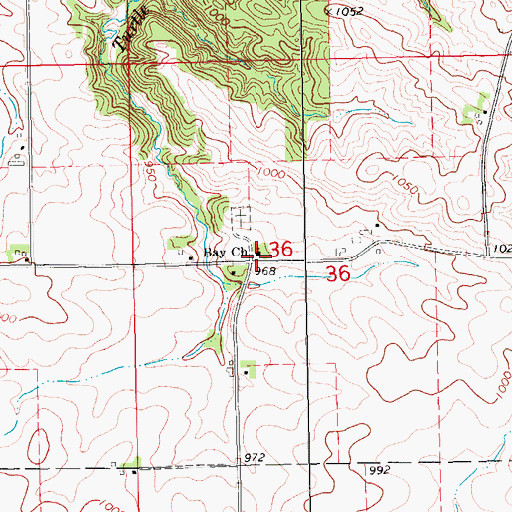 Topographic Map of Bay Church, IA