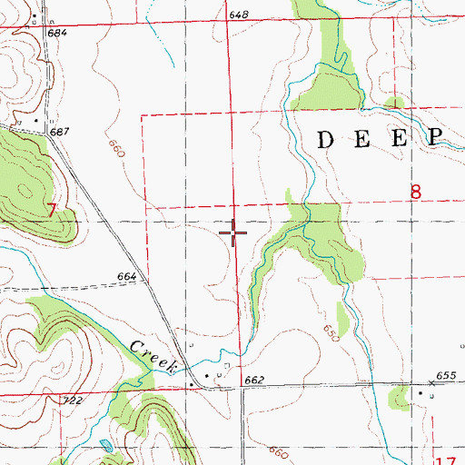 Topographic Map of Bear Creek, IA