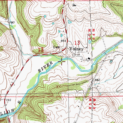 Topographic Map of Bear Creek, IA