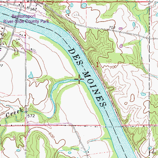 Topographic Map of Bear Creek, IA