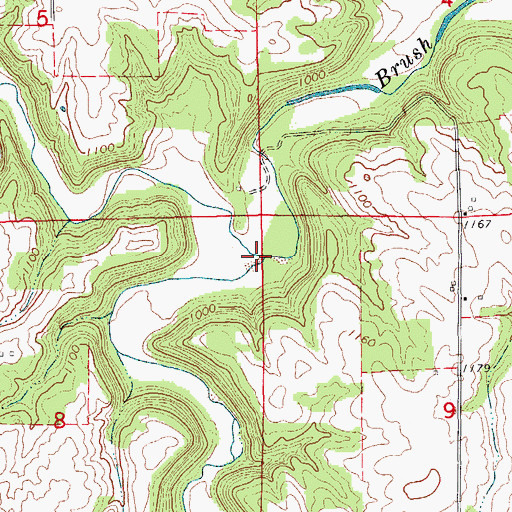 Topographic Map of Bear Creek, IA