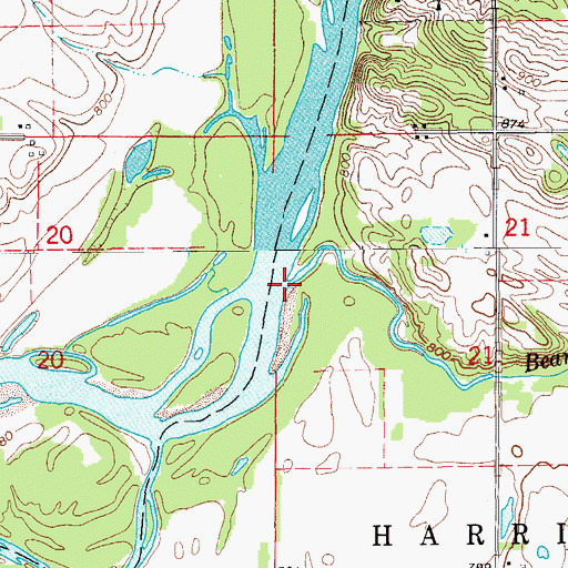 Topographic Map of Bear Creek, IA
