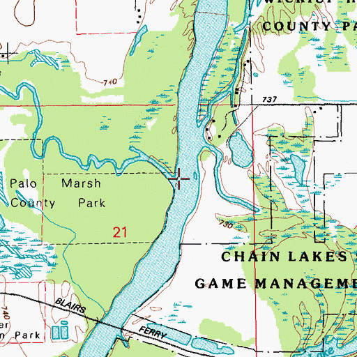 Topographic Map of Bear Creek, IA