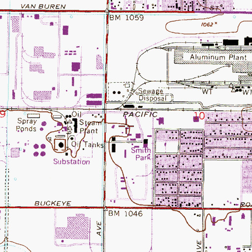 Topographic Map of Phoenix Area Heliport, AZ