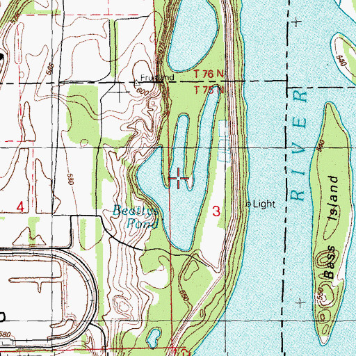 Topographic Map of Beattys Pond, IA