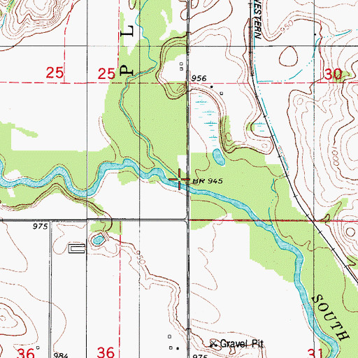 Topographic Map of Beaver Creek, IA