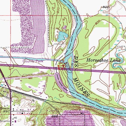 Topographic Map of Beaver Creek, IA