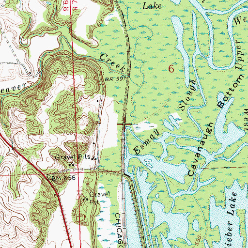 Topographic Map of Beaver Creek, IA