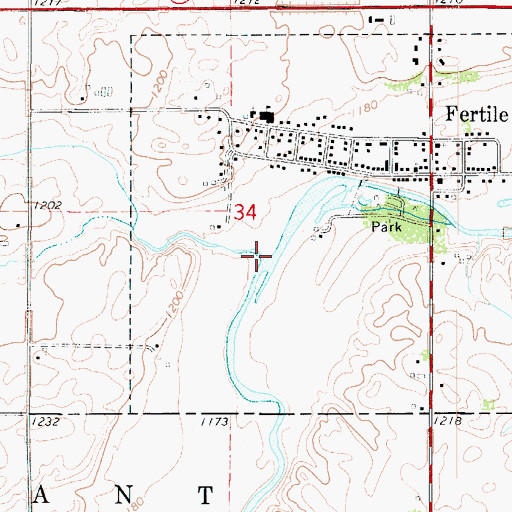 Topographic Map of Beaver Creek, IA