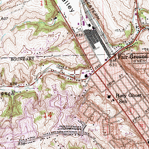 Topographic Map of Bee Branch, IA
