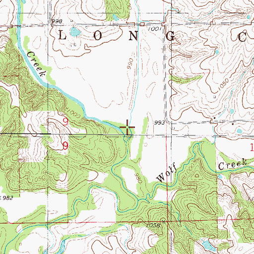 Topographic Map of Bee Creek, IA