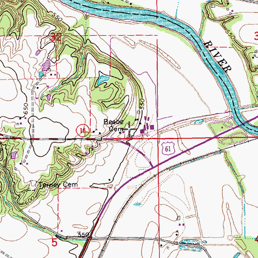Topographic Map of Beebe Cemetery, IA